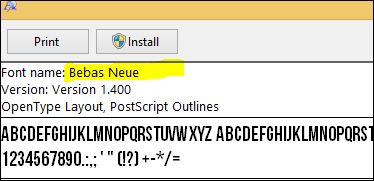 Bebas Neue font